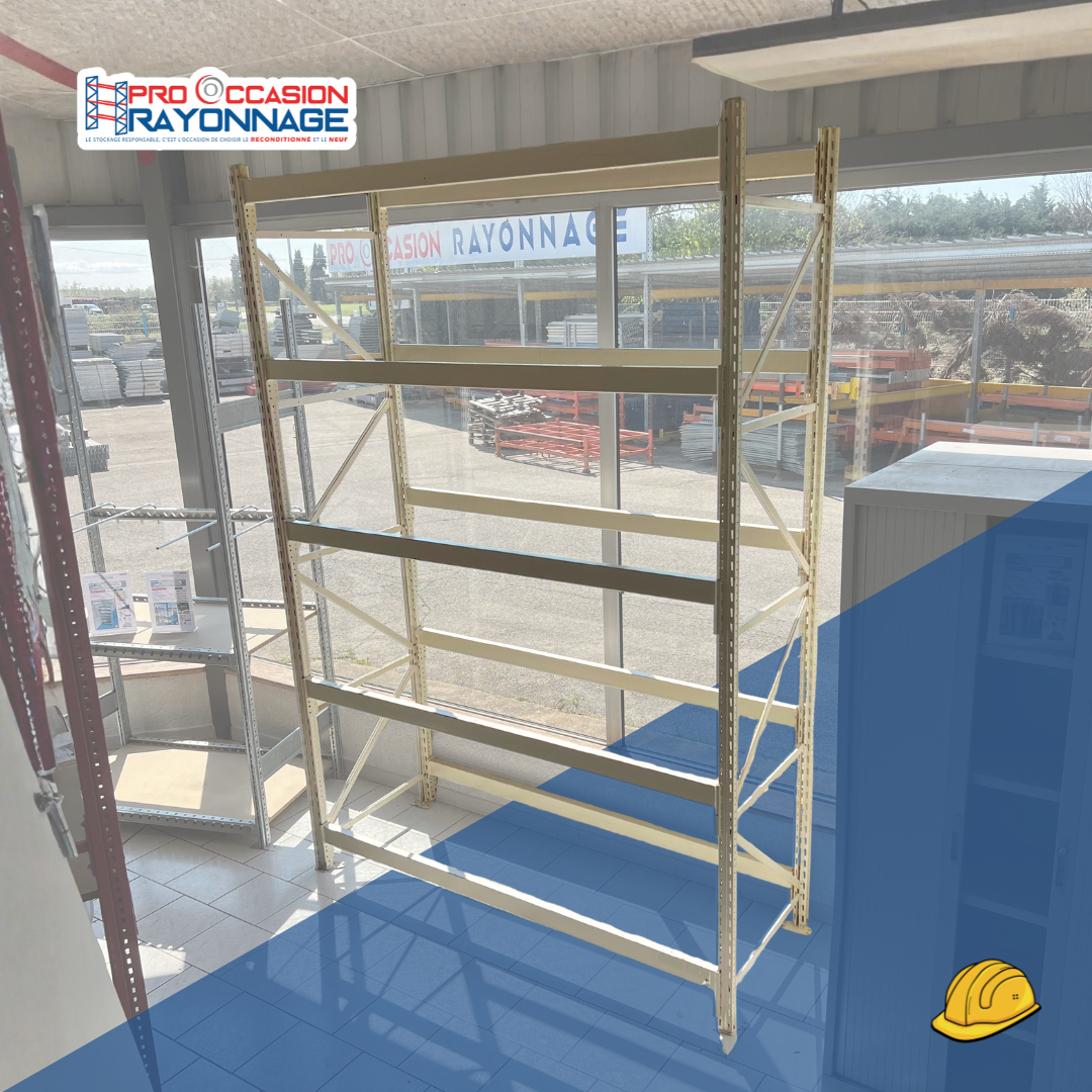 [LOT] - Rayonnage mi-lourd TEGOMETALL - H3000 x L1960 x P770 - 23 échelles + 155 lisses 