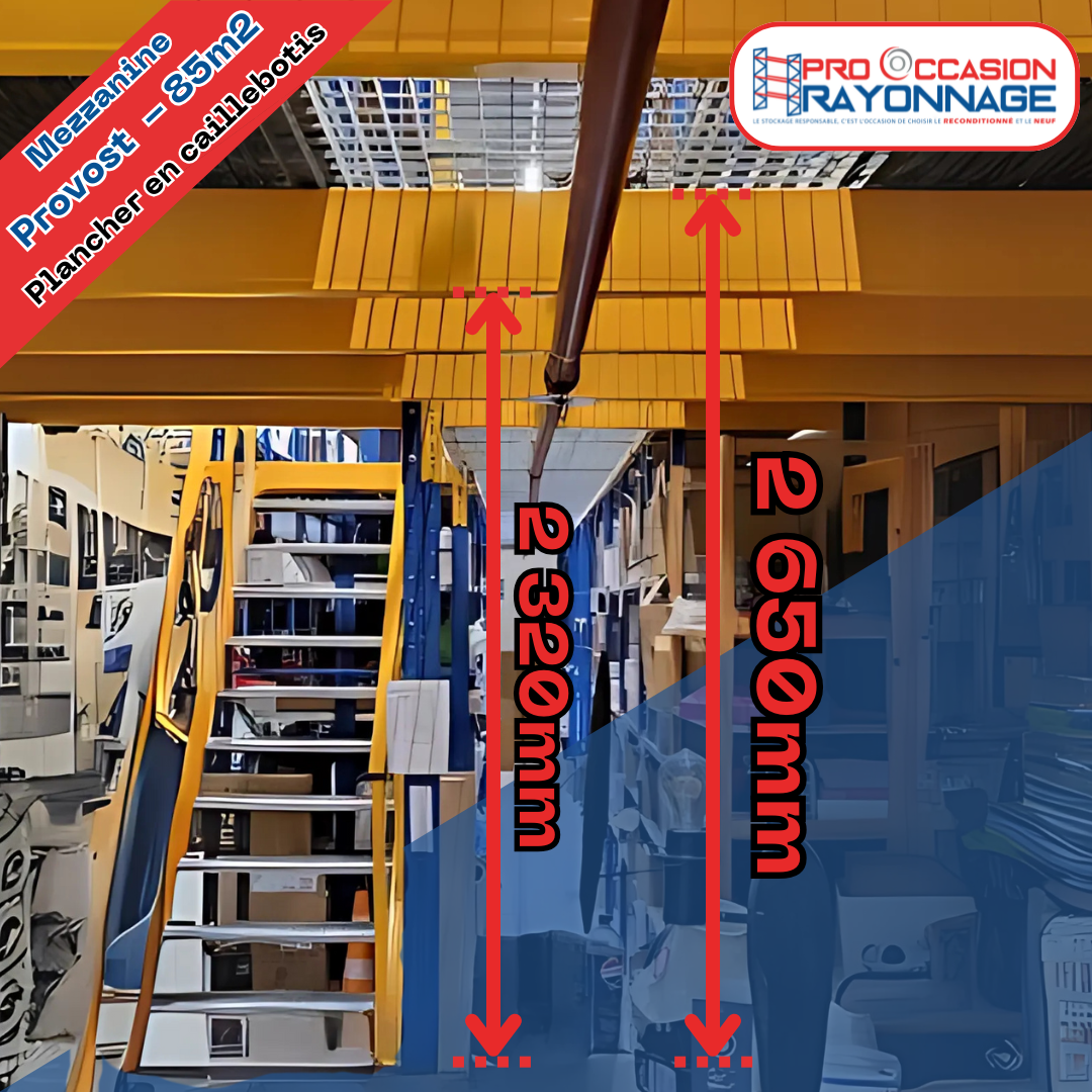 Mezzanine PROVOST - 85m2 + rayonnage léger inclus 