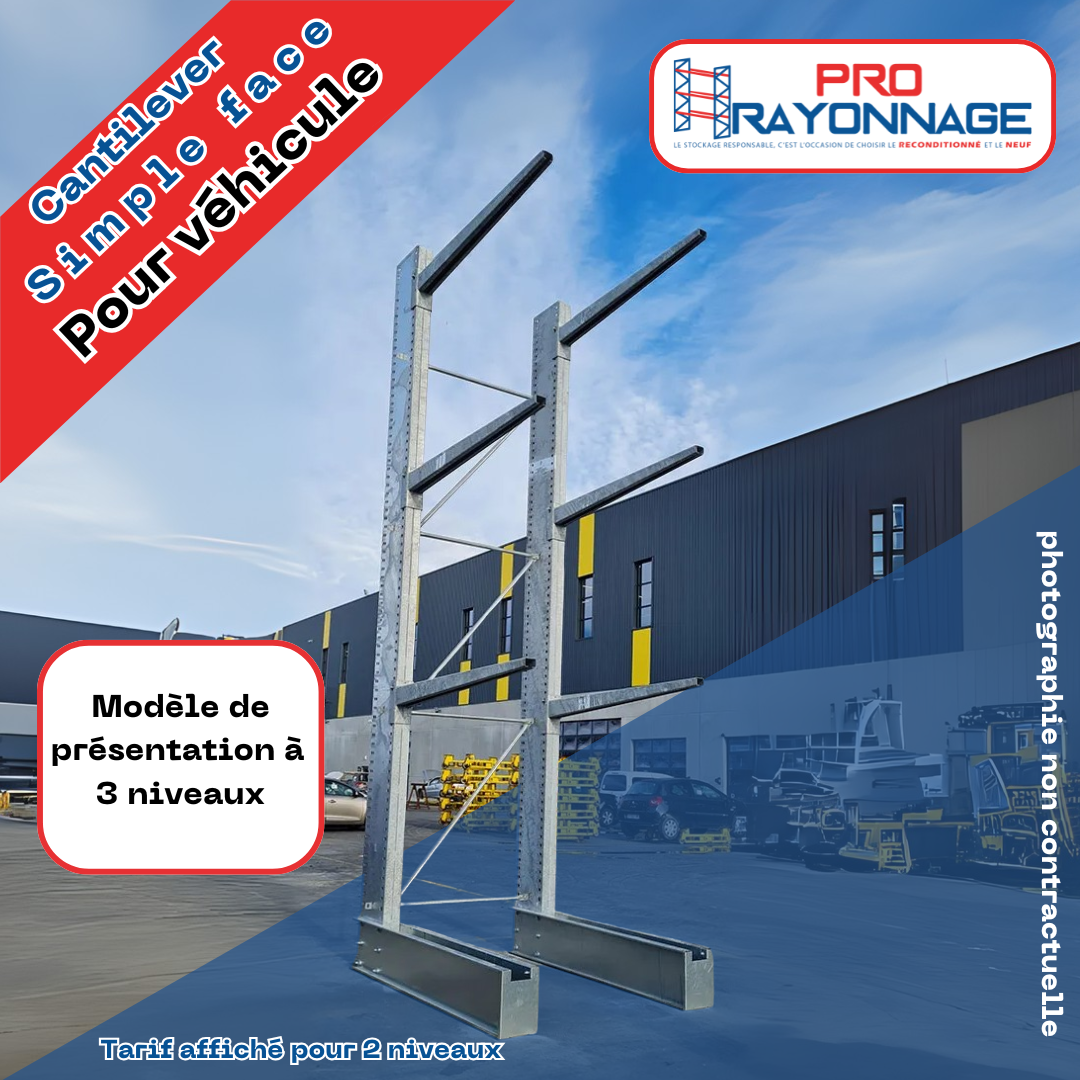 Cantilever neuf simple face – Pour le stockage de véhicules - Configurable sur-mesure 