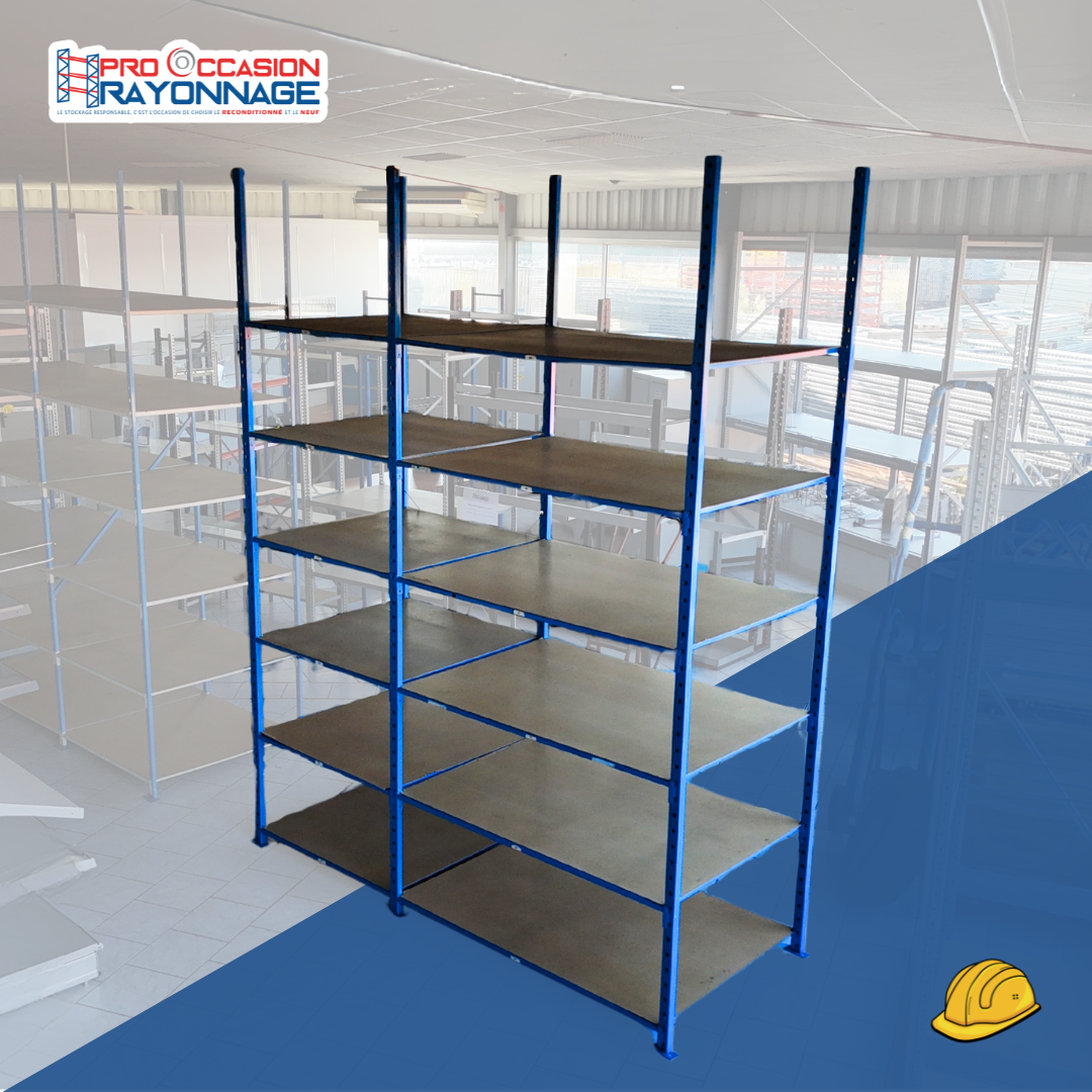 MANORGA Flip PLUS - Rayonnage tubulaire - 500kg/niv - H3250, niveau sur mesure avec tablettes isorel 