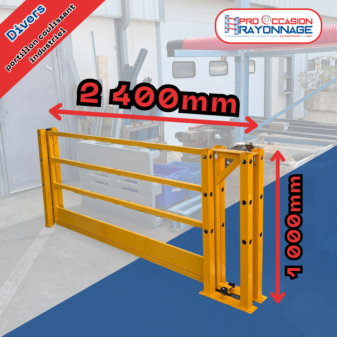Portillon coulissant industriel pour mezzanine 