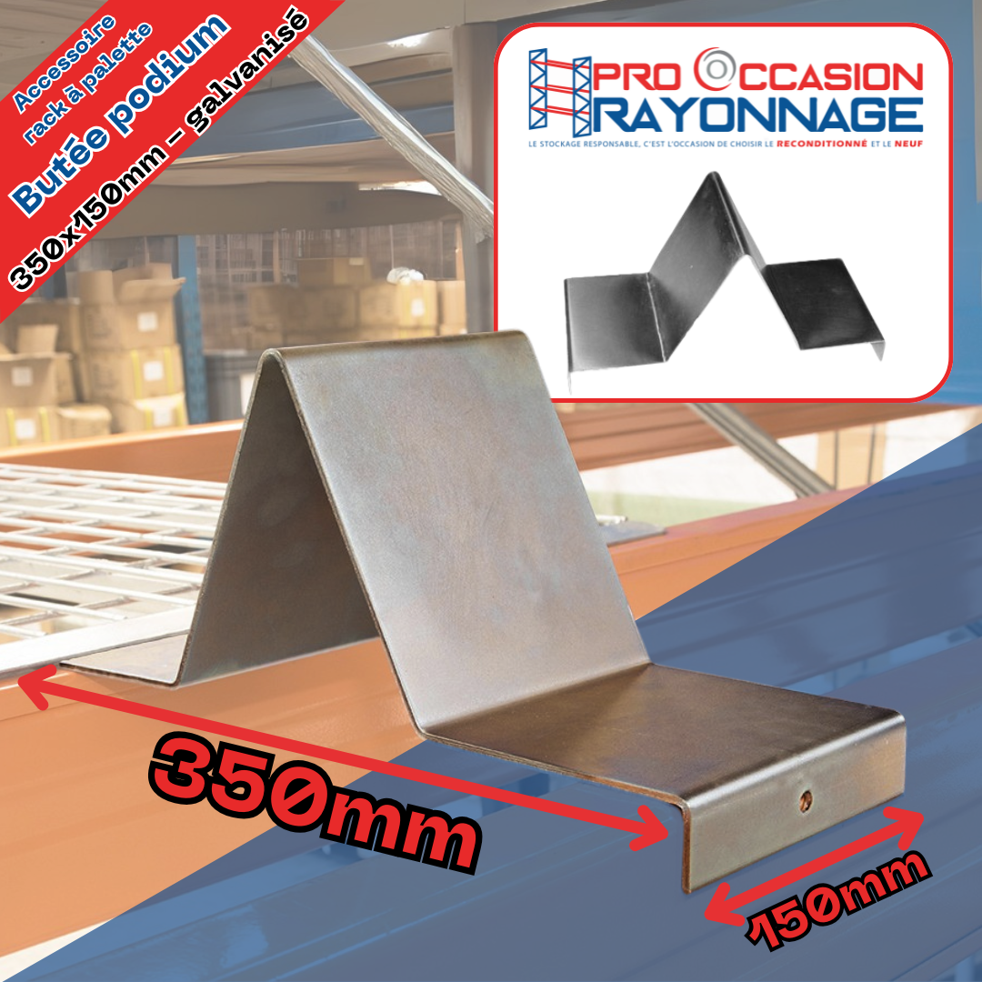 Butées podium galvanisées pour racks à palettes 