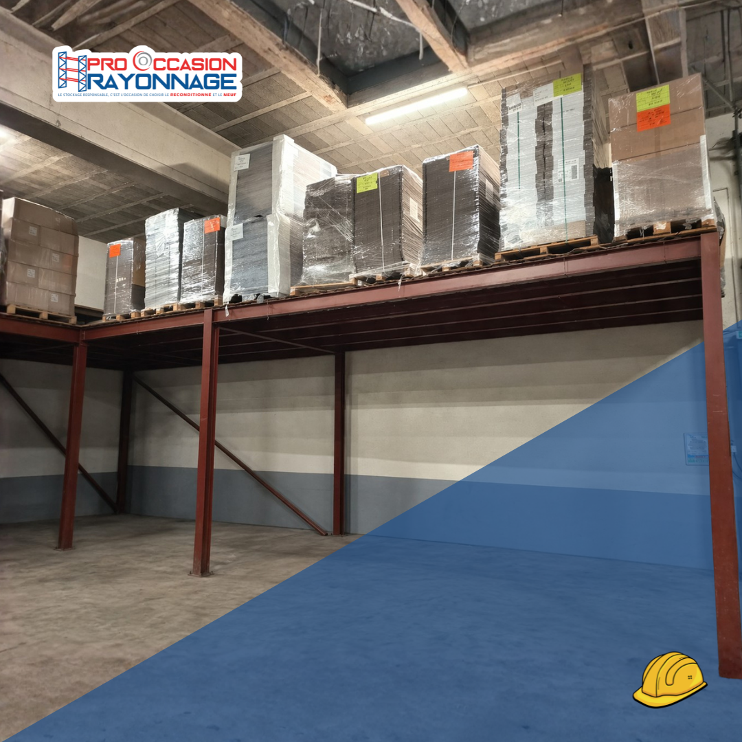 Mezzanine industrielle en L – 75 m² - couleur marron 