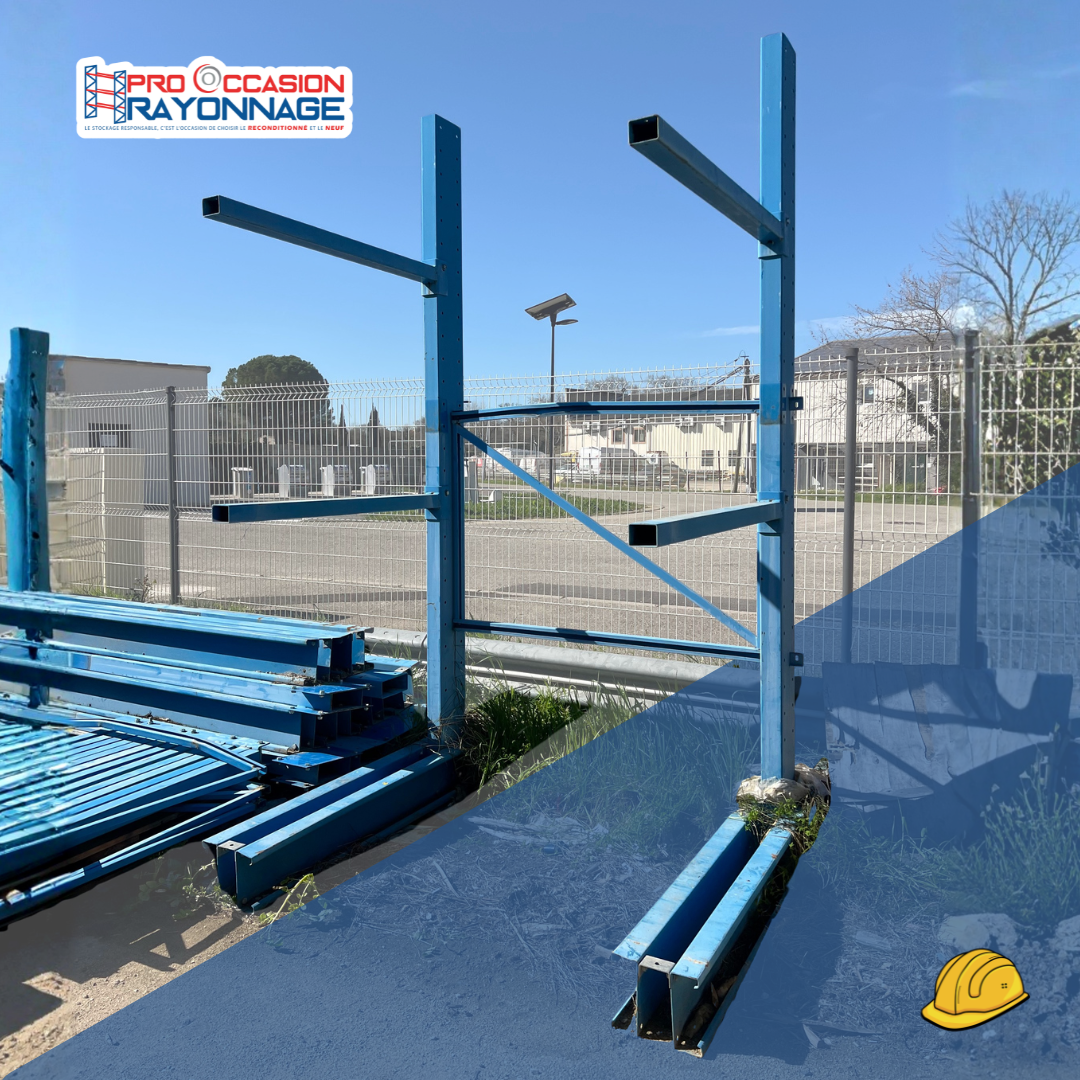 Cantilever en lot - double face – Bleu – Hauteur 3000 mm - 4 bras 