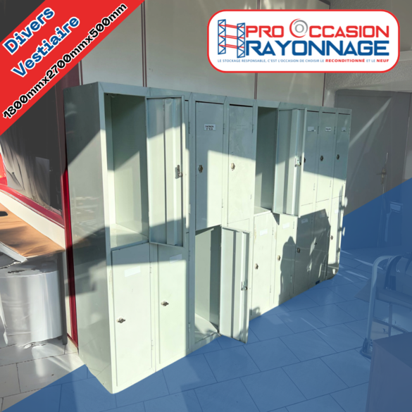 Casier pour vestiaires - bloc de 9 colonnes