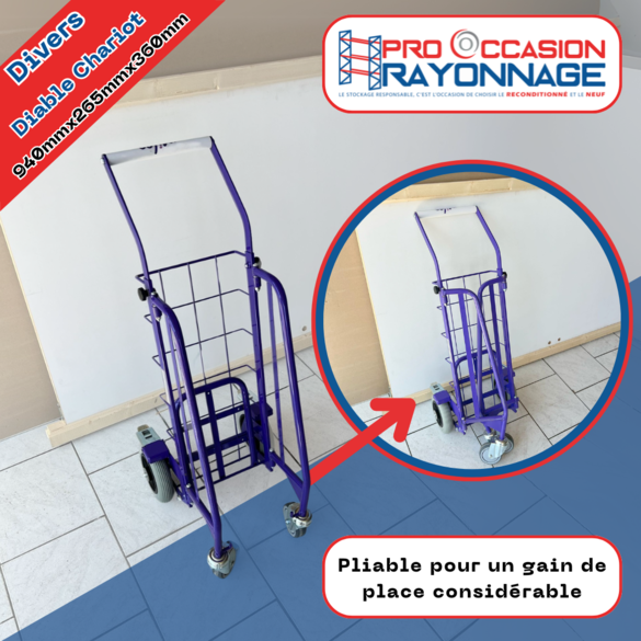 Diable porte journaux pliable - Violet - Transport de magazine, journaux, catalogue