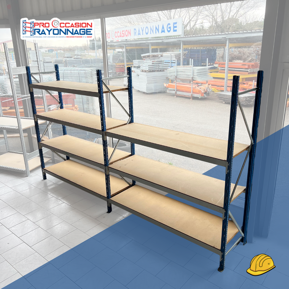 Rayonnage mi-lourd DUWIC – Bleu – H2100 mm