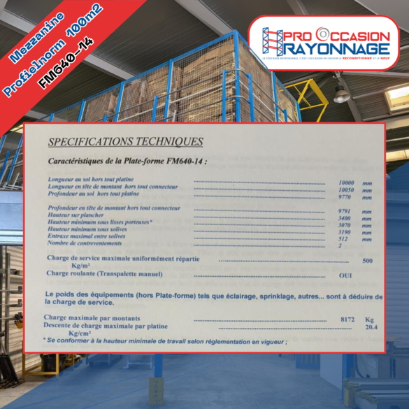 Mezzanine industrielle Profilnorm 100m² –