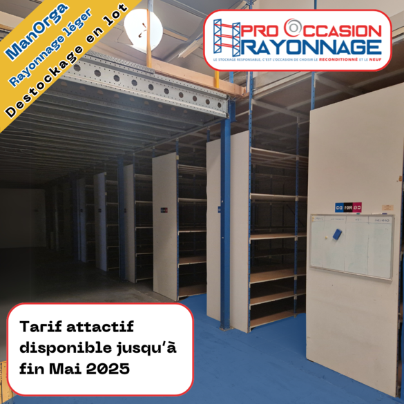 DÉSTOCKAGE  - 63m de Rayonnage léger - ManOrga Flip