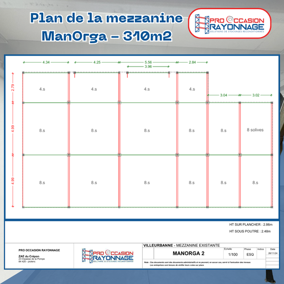 -20% ! Mezzanine industrielle ManOrga - 310m² à prix réduit !