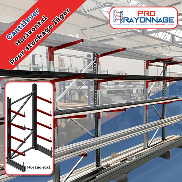 Cantilever léger – Rayonnage à bras modulable - NEUF