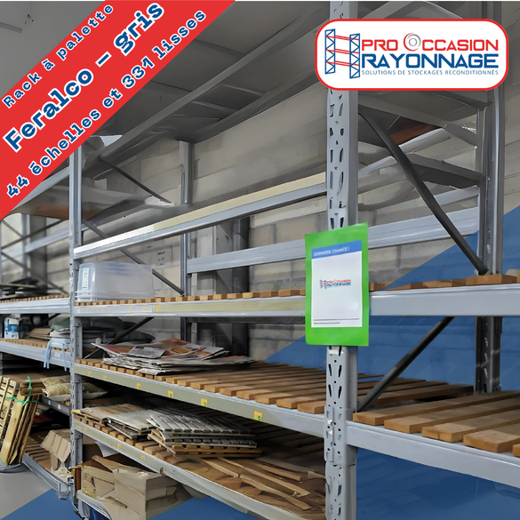 Rack à palette : 44 échelles, 331 lisses, plateaux bois et caillebotis inclus !