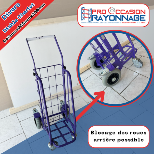 Diable porte journaux pliable - Violet - Transport de magazine, journaux, catalogue