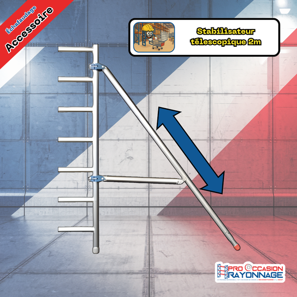 Stabilisateur télescopique 2 m pour échafaudage