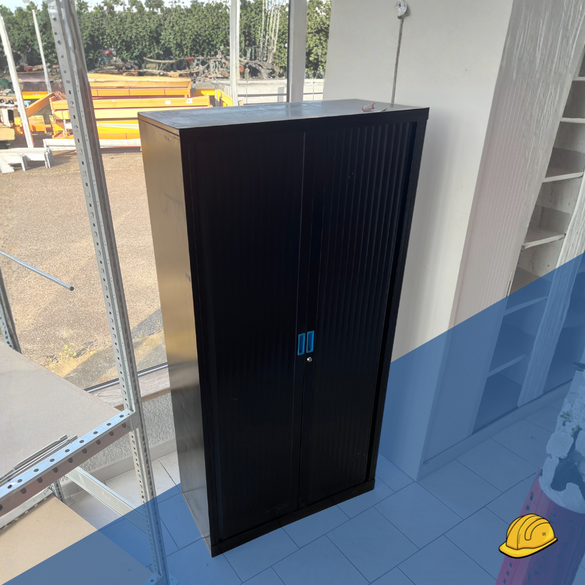 Armoire de bureau – 2 portes coulissantes – Noire