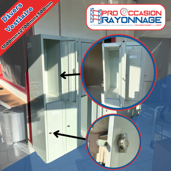 Casier pour vestiaires - bloc de 9 colonnes