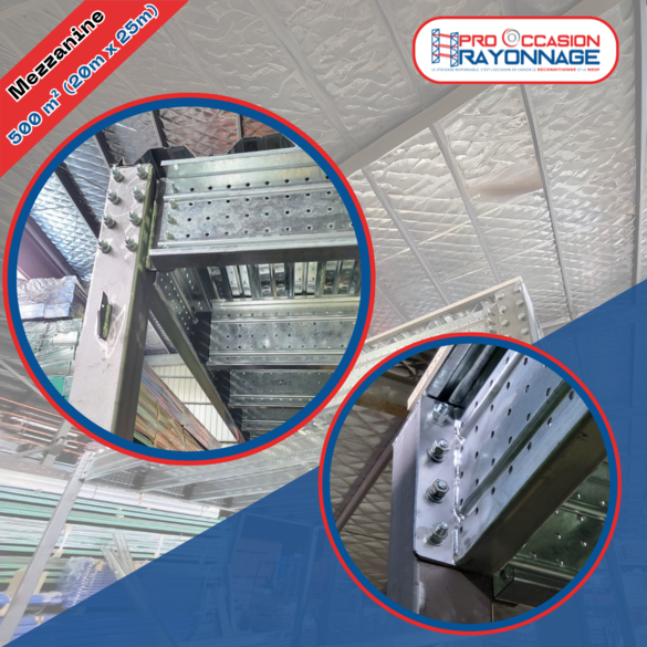 Mezzanine industrielle 500 m² – Comme neuve - Démonstration commerciale, jamais utilisée