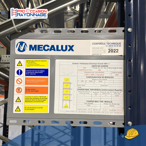 RACK DYNAMIQUE PALETTES  – FIFO – COMME NEUF (2022) – FRANCO DE PORT PARTOUT EN FRANCE
