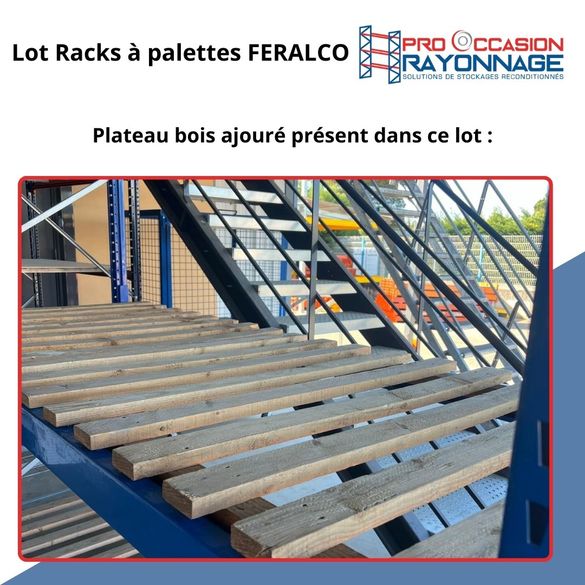 Racks à palettes Feralco d'occasion, Longueur 53 300 mm, Hauteur 5 300 mm, Profondeur 1050 mm, ≈ 3 niveaux