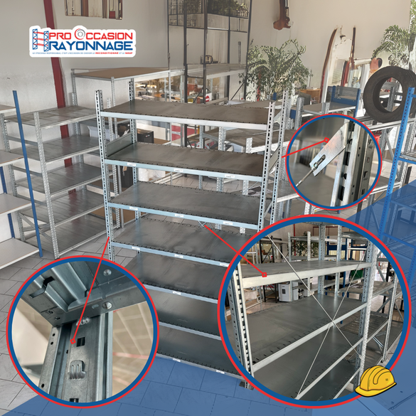 Étagère Schäfer R3000 galvanisée – H2000mm, L1000 et P400mm - 150kg/niv