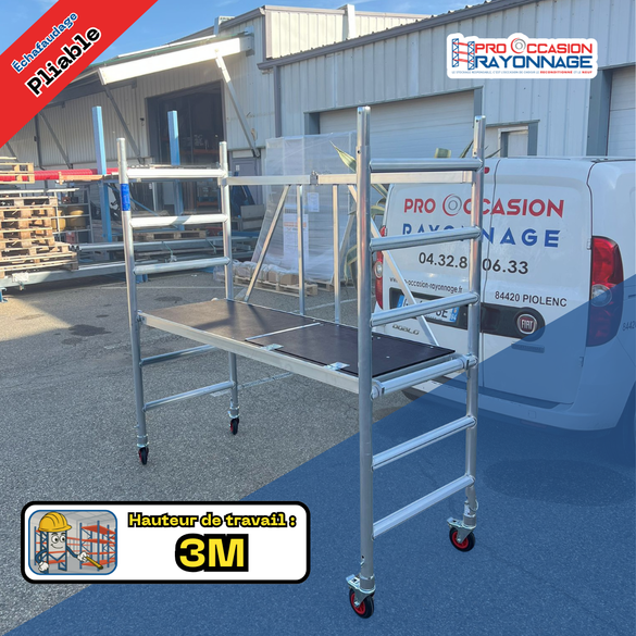 Kit échafaudage pliable – Neuf  Hauteur de travail : 3 mètres