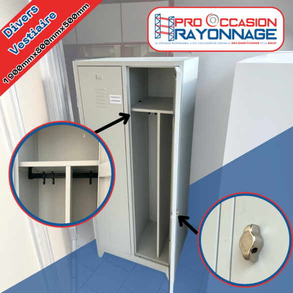 Casiers pour vestiaire en bloc de 2